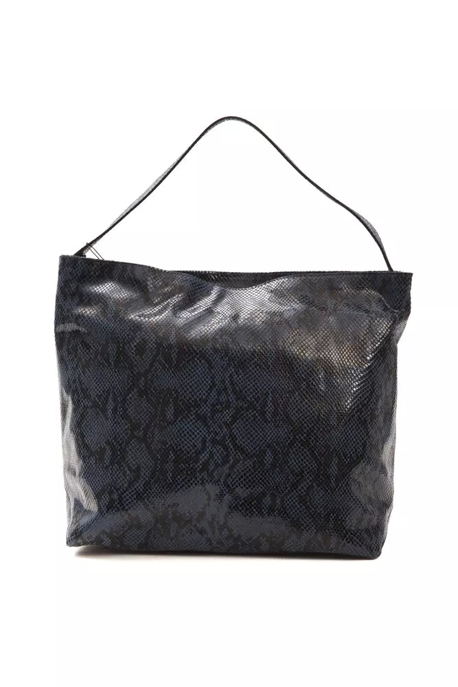 Pompei Donatella Blaue Leder Damen Schultertasche