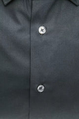 Robert Friedman Black Cotton Men's Slim Shirt