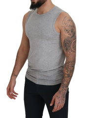 Ermanno Scervino Grijze Mouwloze Heren Trui T-shirt