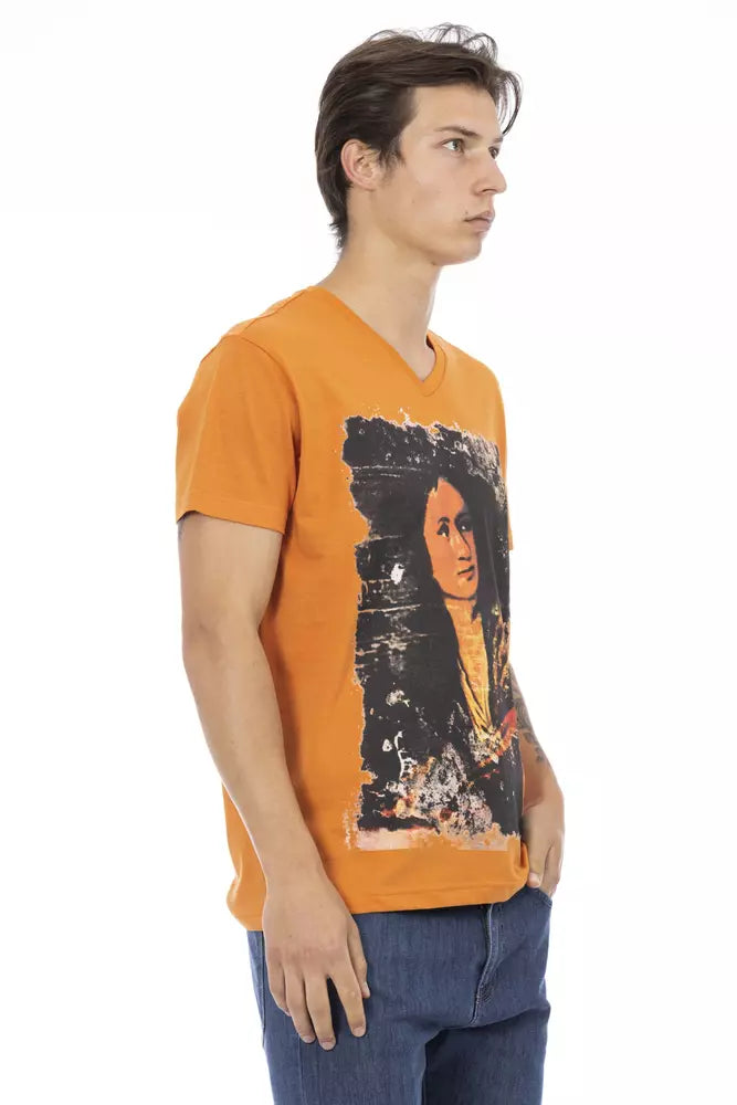 Trussardi Action Orangefarbenes Baumwoll-T-Shirt für Herren