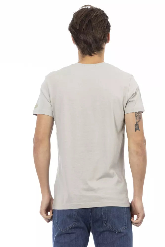 Trussardi Action Graues Herren-T-Shirt aus Baumwolle