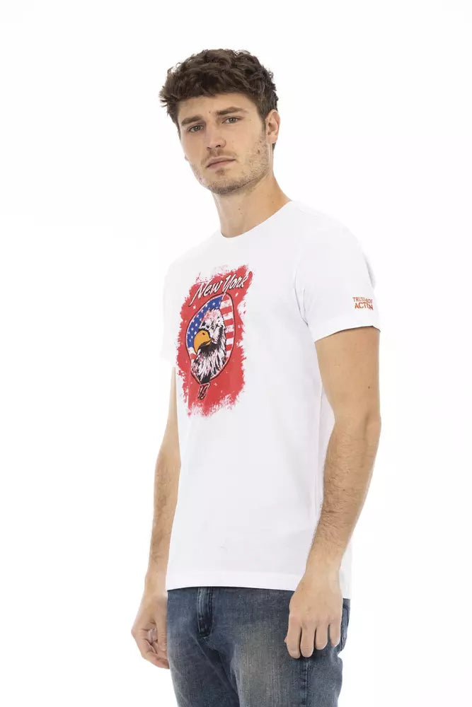 Trussardi Action Weißes Baumwoll-Herren-T-Shirt