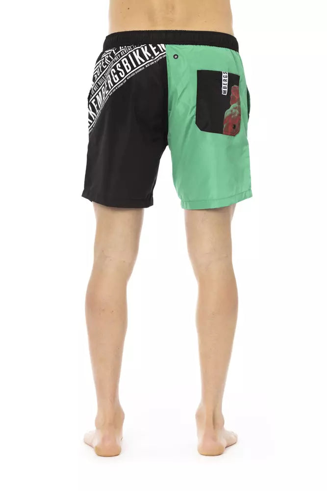 Bikkembergs Green Polyester Men's Swim Short