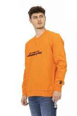 Automobili Lamborghini Orange Cotton Men's Sweater