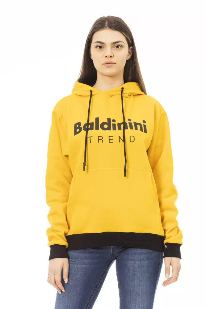 Baldinini Trend Gelber Damen-Hoodie aus Baumwolle