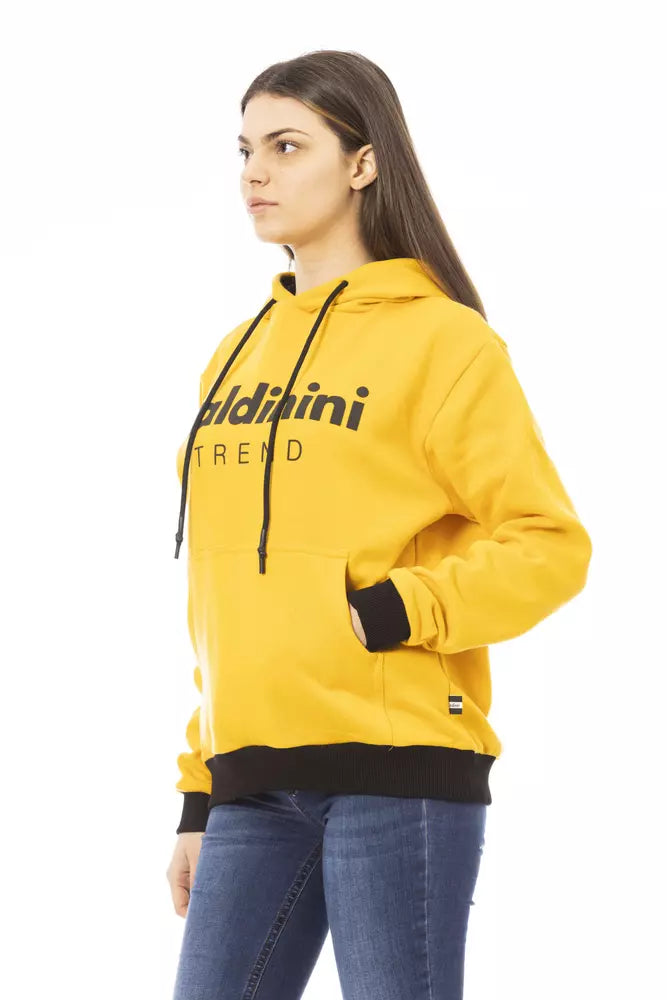 Baldinini Trend Gelber Damen-Hoodie aus Baumwolle