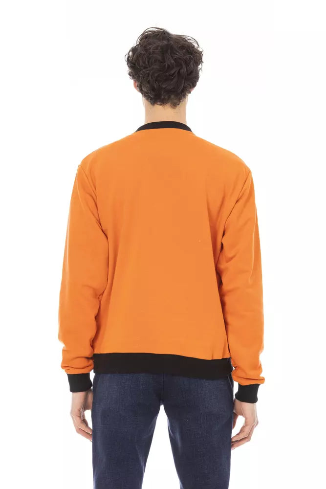 Baldinini Trend Herrenpullover aus orangefarbener Baumwolle