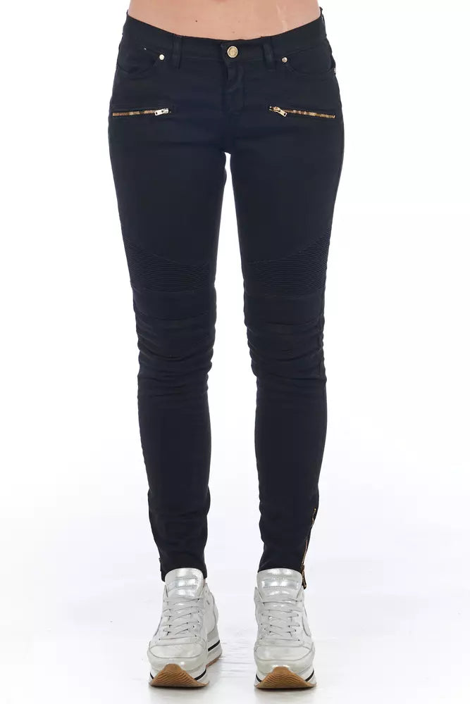 Frankie Morello Schwarze Baumwoll-Damenjeans