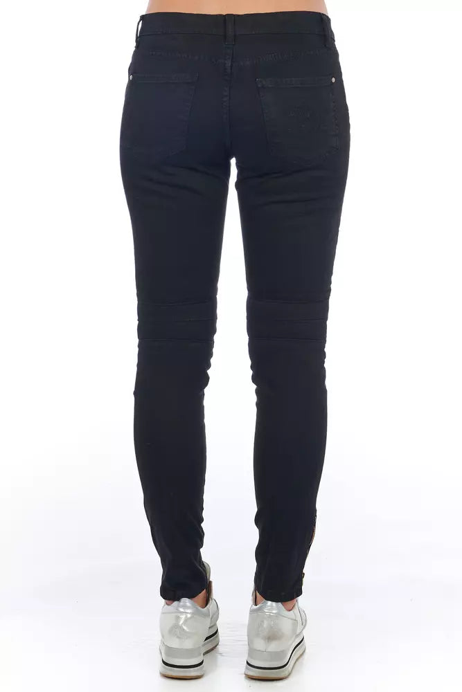 Frankie Morello Schwarze Baumwoll-Damenjeans
