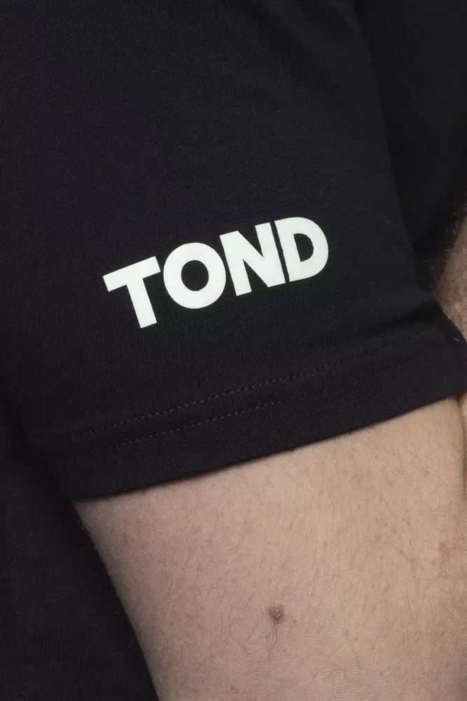 Tond Schwarzes Baumwoll-Herren-T-Shirt