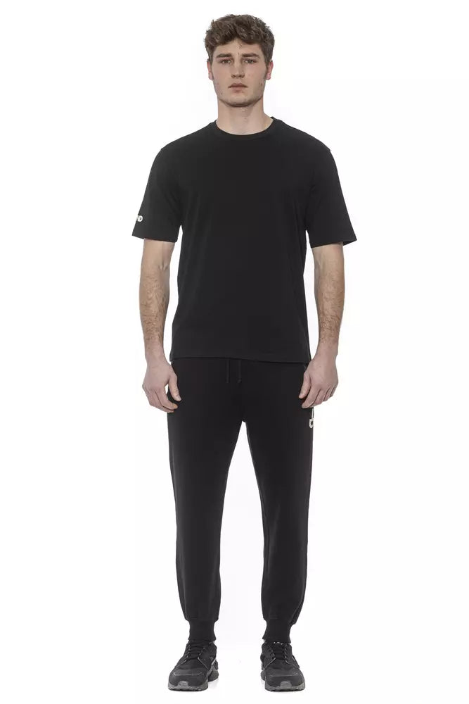 Tond Schwarzes Baumwoll-Herren-T-Shirt