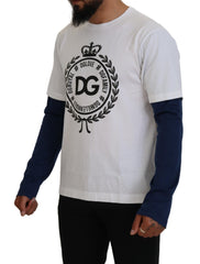 Dolce & Gabbana Wit Blauw DG Kroon Trui