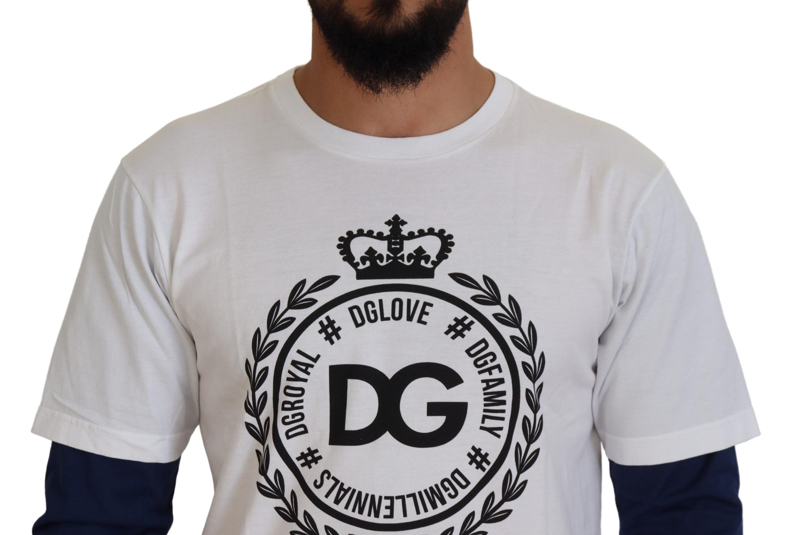 Dolce & Gabbana Wit Blauw DG Kroon Trui