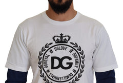 Dolce & Gabbana Wit Blauw DG Kroon Trui