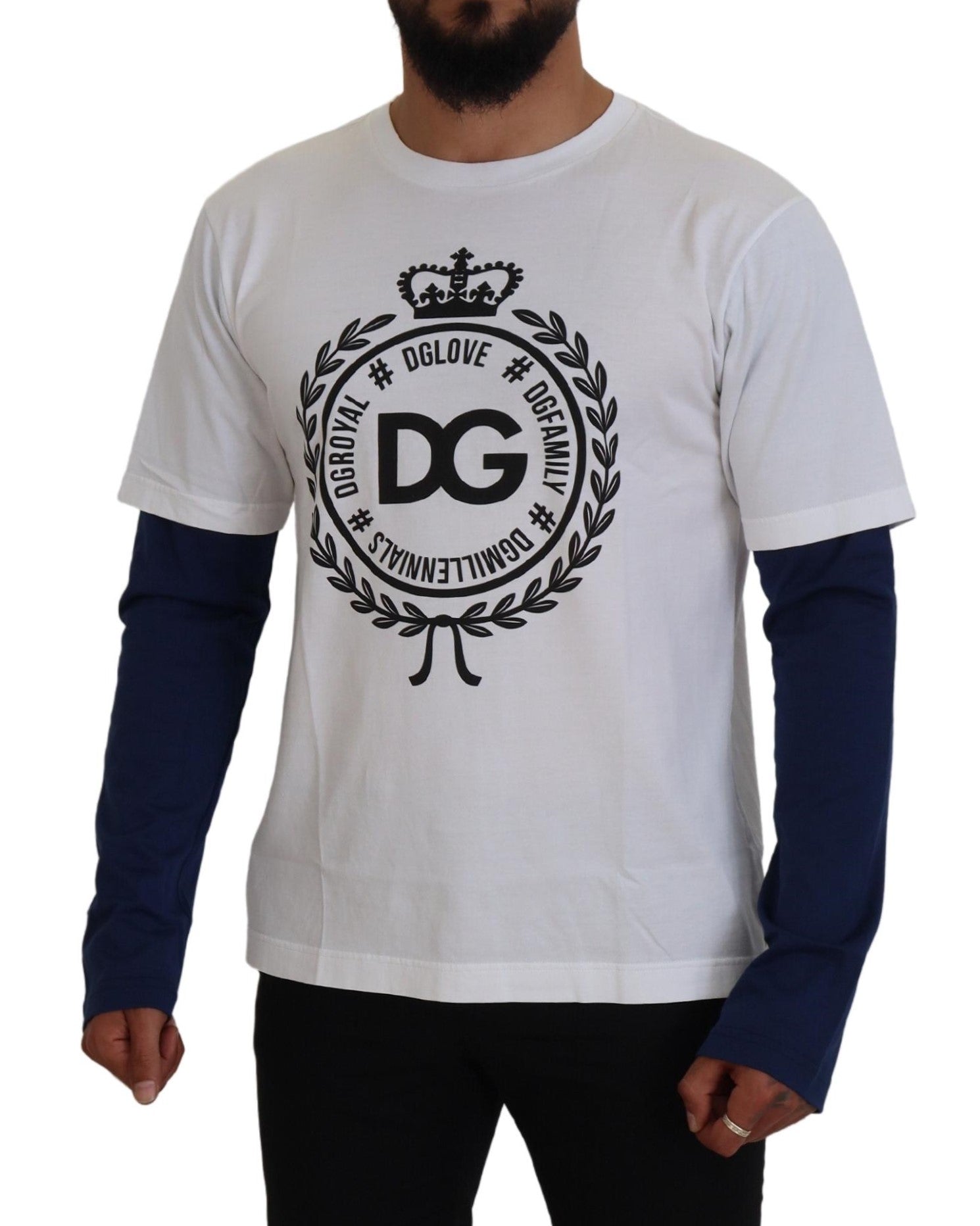 Dolce & Gabbana Wit Blauw DG Kroon Trui