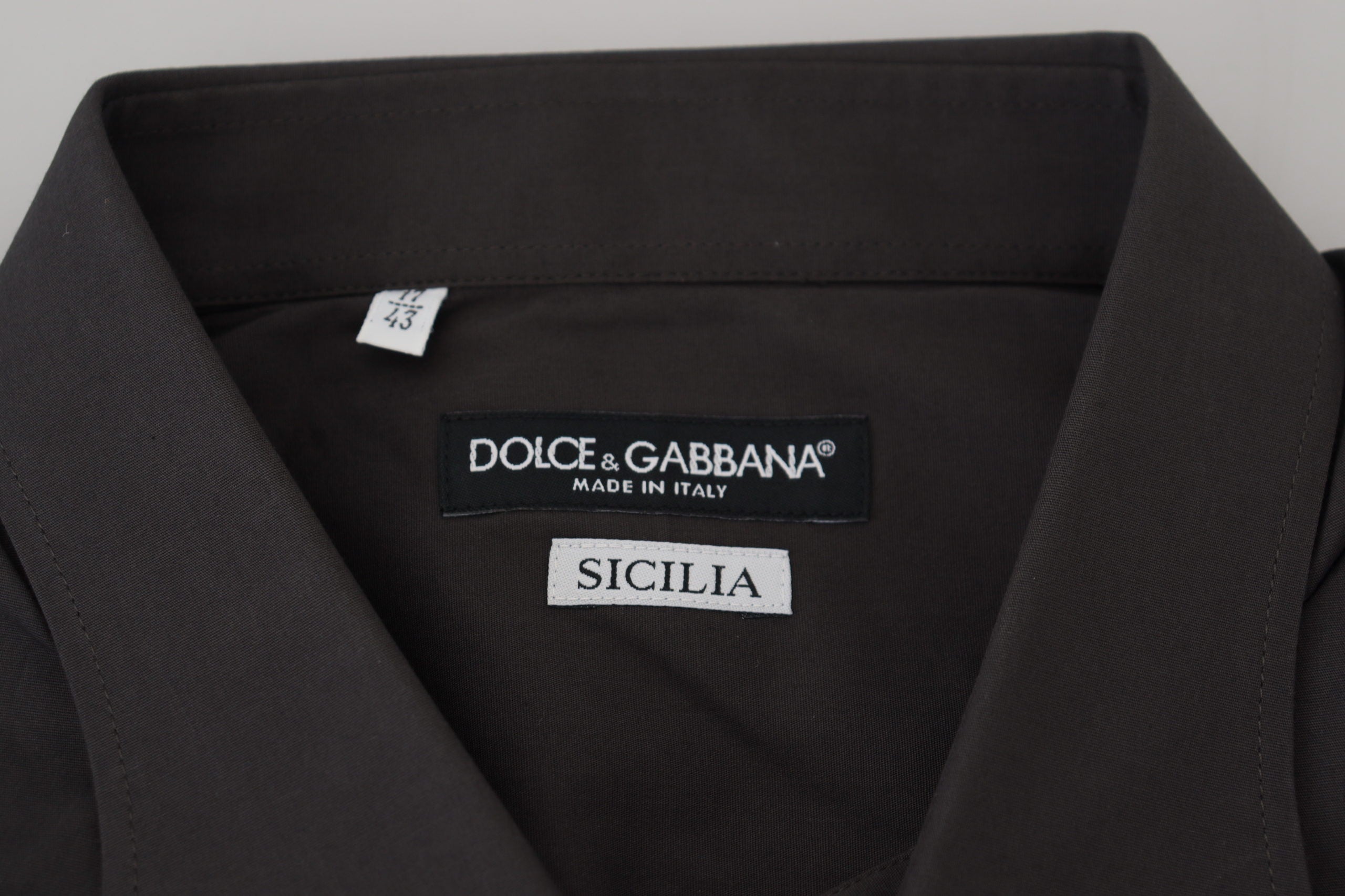 Dolce & Gabbana Graues SICILIA Slim Fit Stretch Hemd