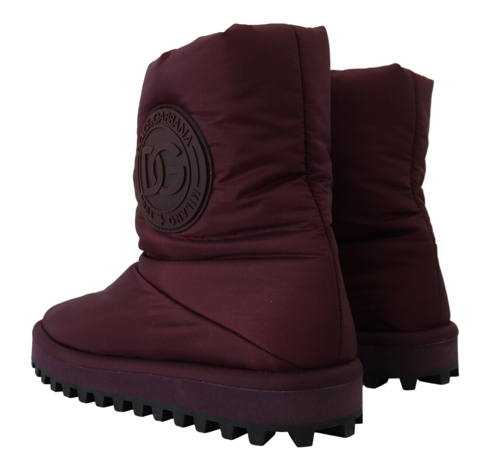 Dolce & Gabbana Bordeaux Nylon-Stiefel Gepolsterte Mid-Schuhe