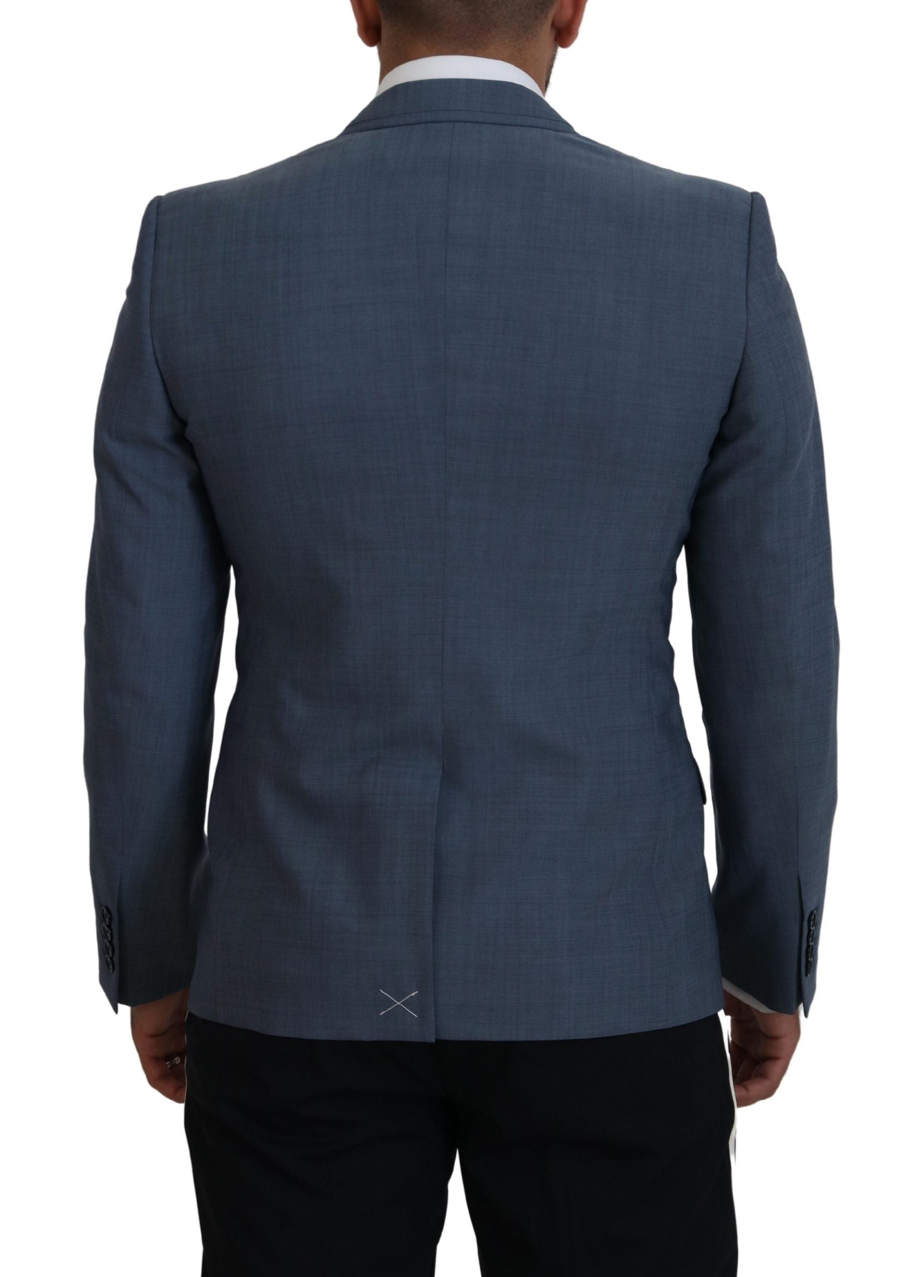 Dolce & Gabbana Blauw Wollen Stretch Slim Fit Jasje Blazer
