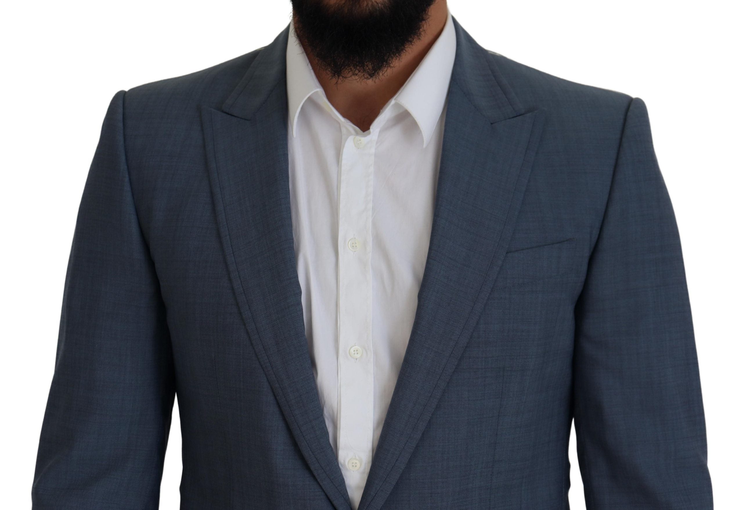 Dolce & Gabbana Blauw Wollen Stretch Slim Fit Jasje Blazer