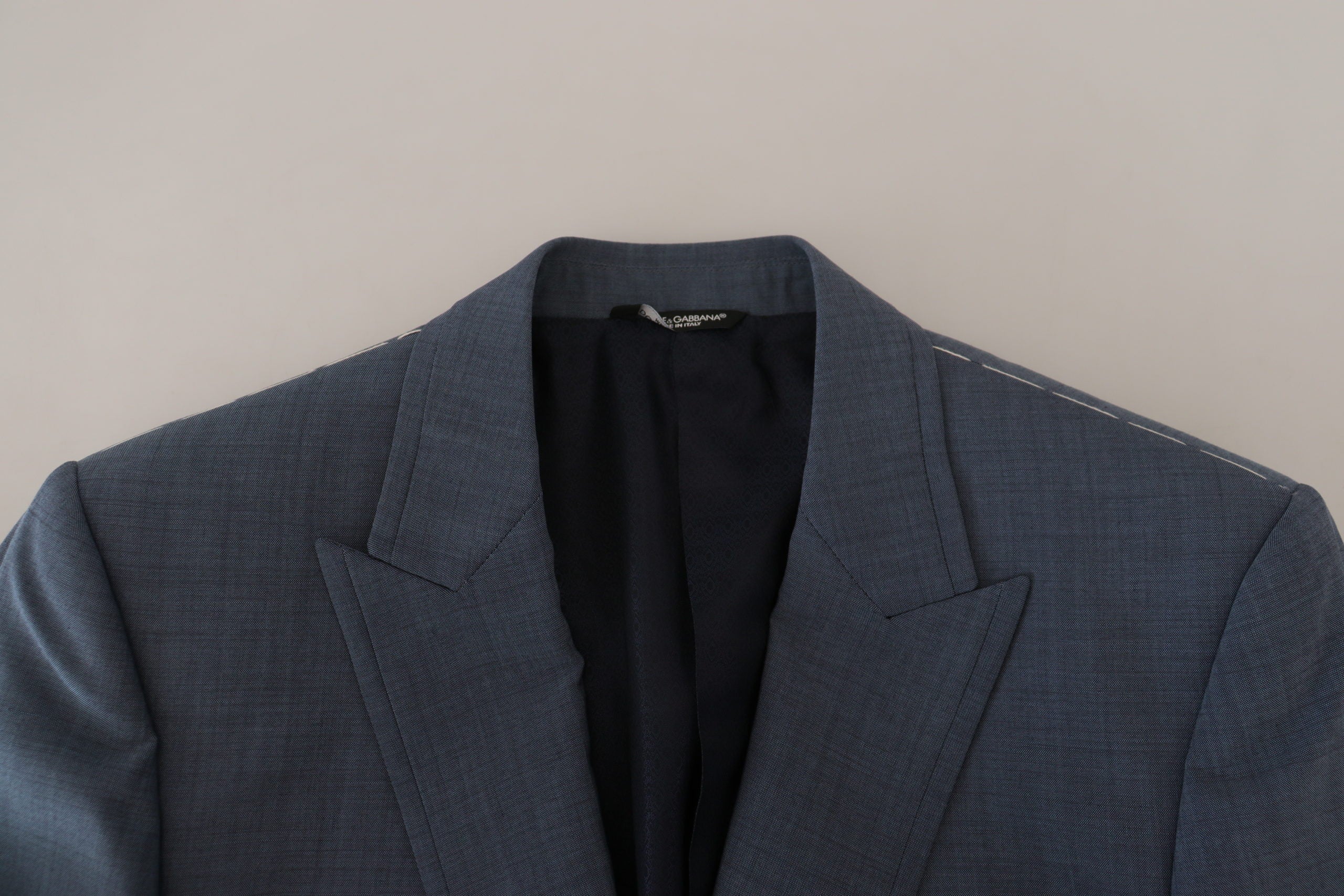 Dolce & Gabbana Blauw Wollen Stretch Slim Fit Jasje Blazer