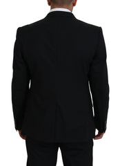 Dolce & Gabbana Schwarzer Blazer aus Wolle mit Stretch, schmal geschnitten