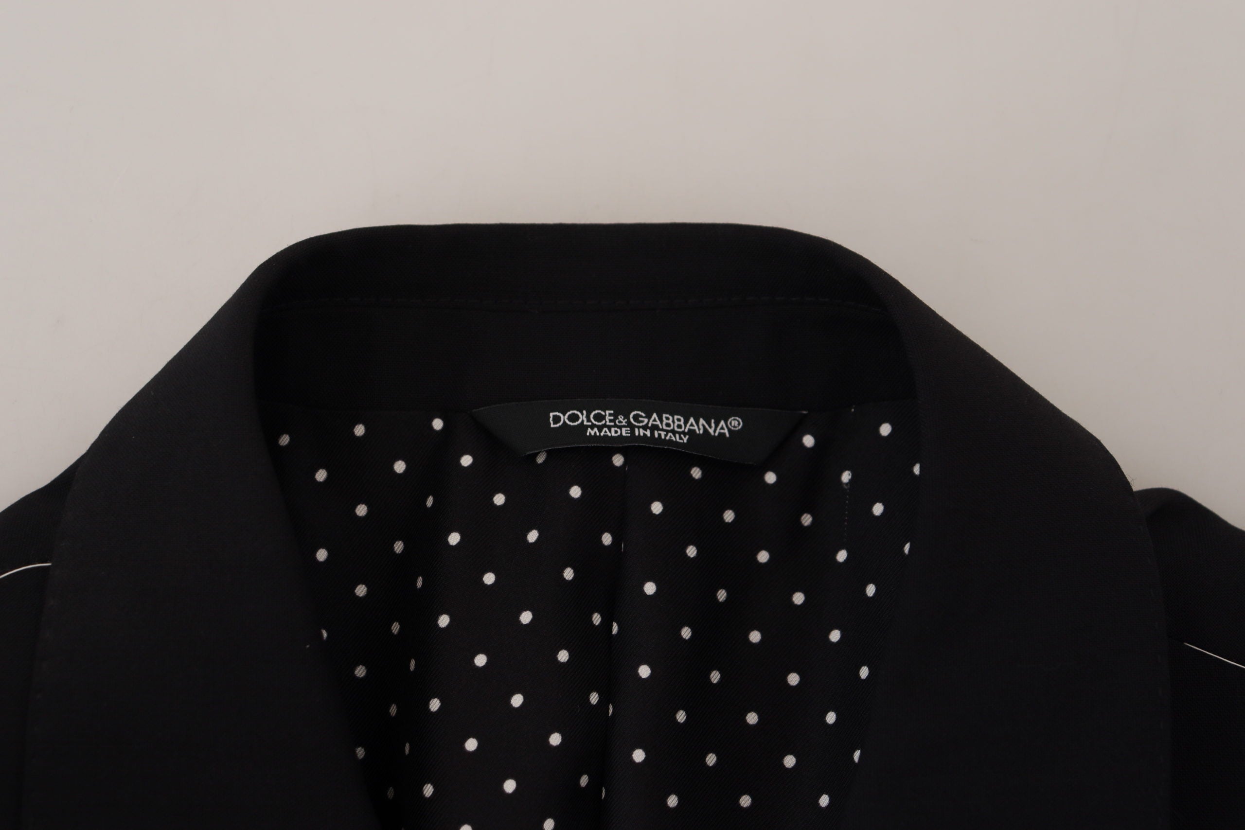 Dolce & Gabbana Schwarzer Blazer aus Wolle mit Stretch, schmal geschnitten