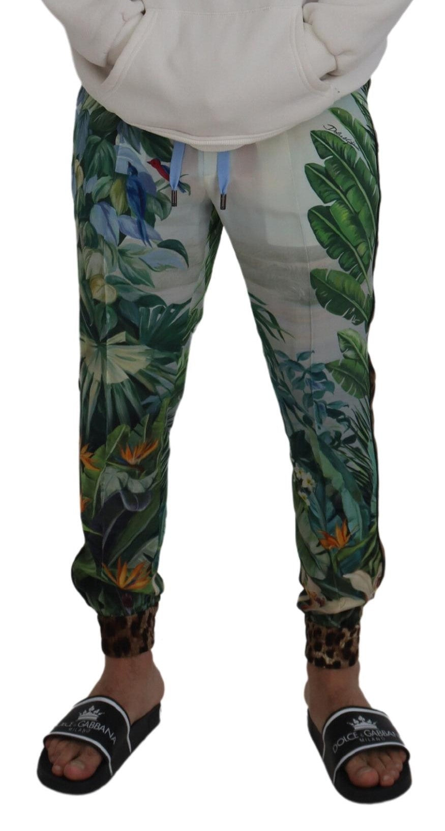 Dolce & Gabbana Weiße Jogginghose für Herren mit Blumenprint