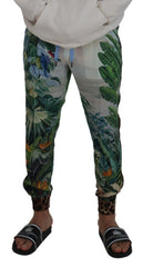 Dolce & Gabbana Weiße Jogginghose für Herren mit Blumenprint