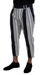 Dolce & Gabbana Wit Katoenen Gestreept Cropped Broek