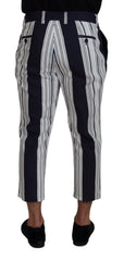 Dolce & Gabbana Wit Katoenen Gestreept Cropped Broek