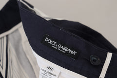 Dolce & Gabbana Wit Katoenen Gestreept Cropped Broek