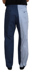 Dolce & Gabbana Blauwe Katoenen Broek met Rechte Pasvorm
