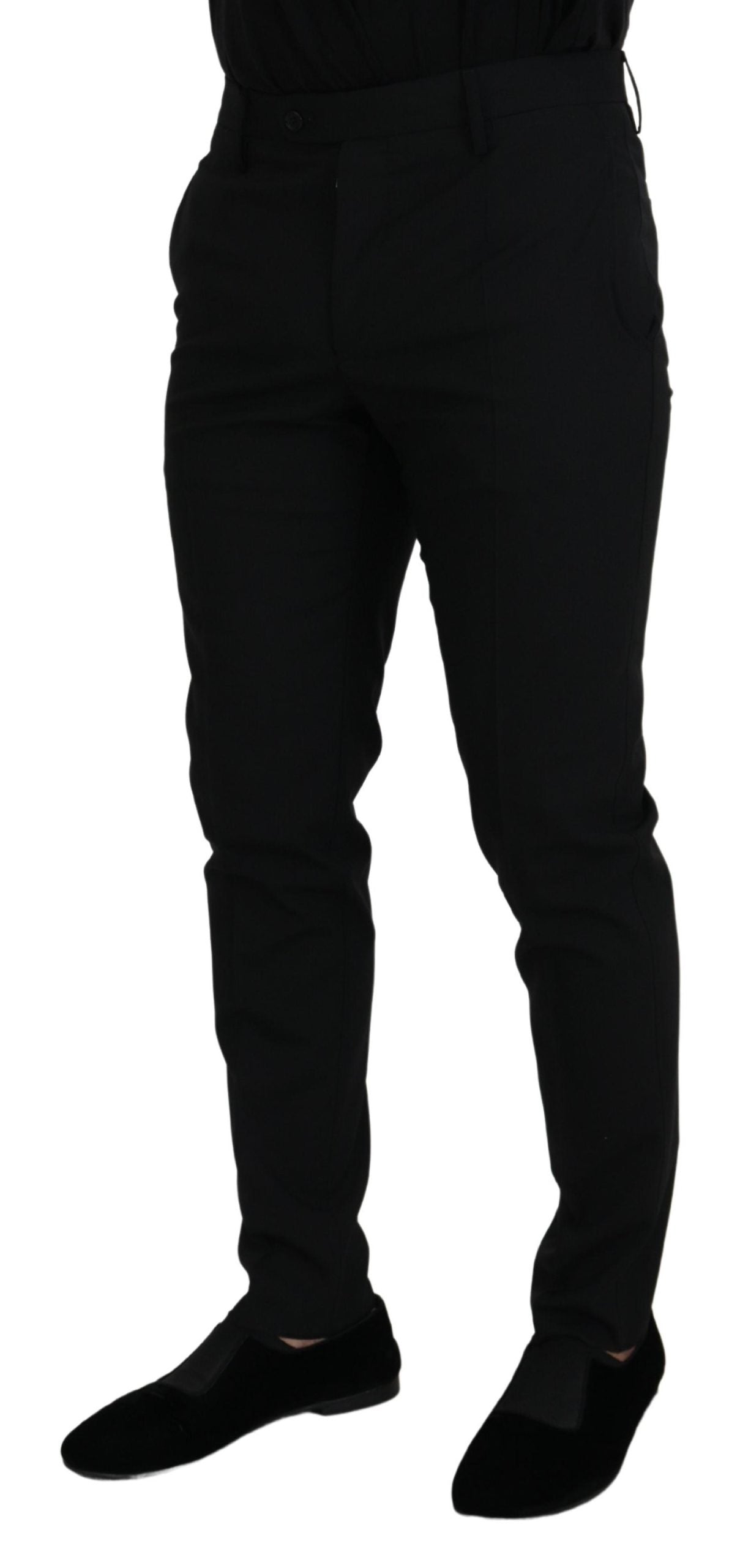 Dolce & Gabbana Zwarte Polyester Chino Nette Broek