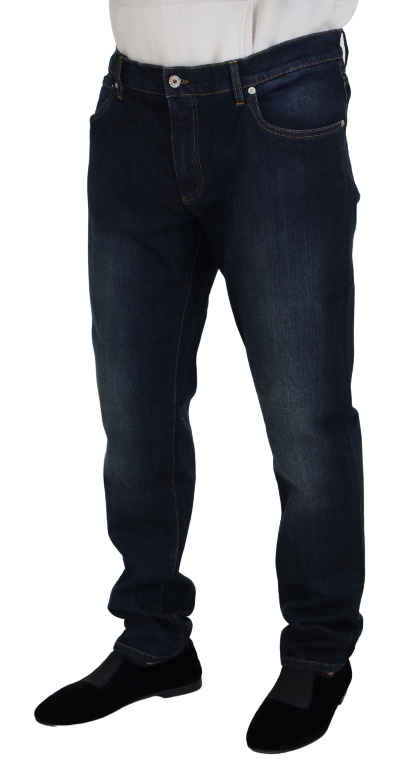 Dolce & Gabbana Blaue Jeans aus Baumwolle mit geradem Schnitt