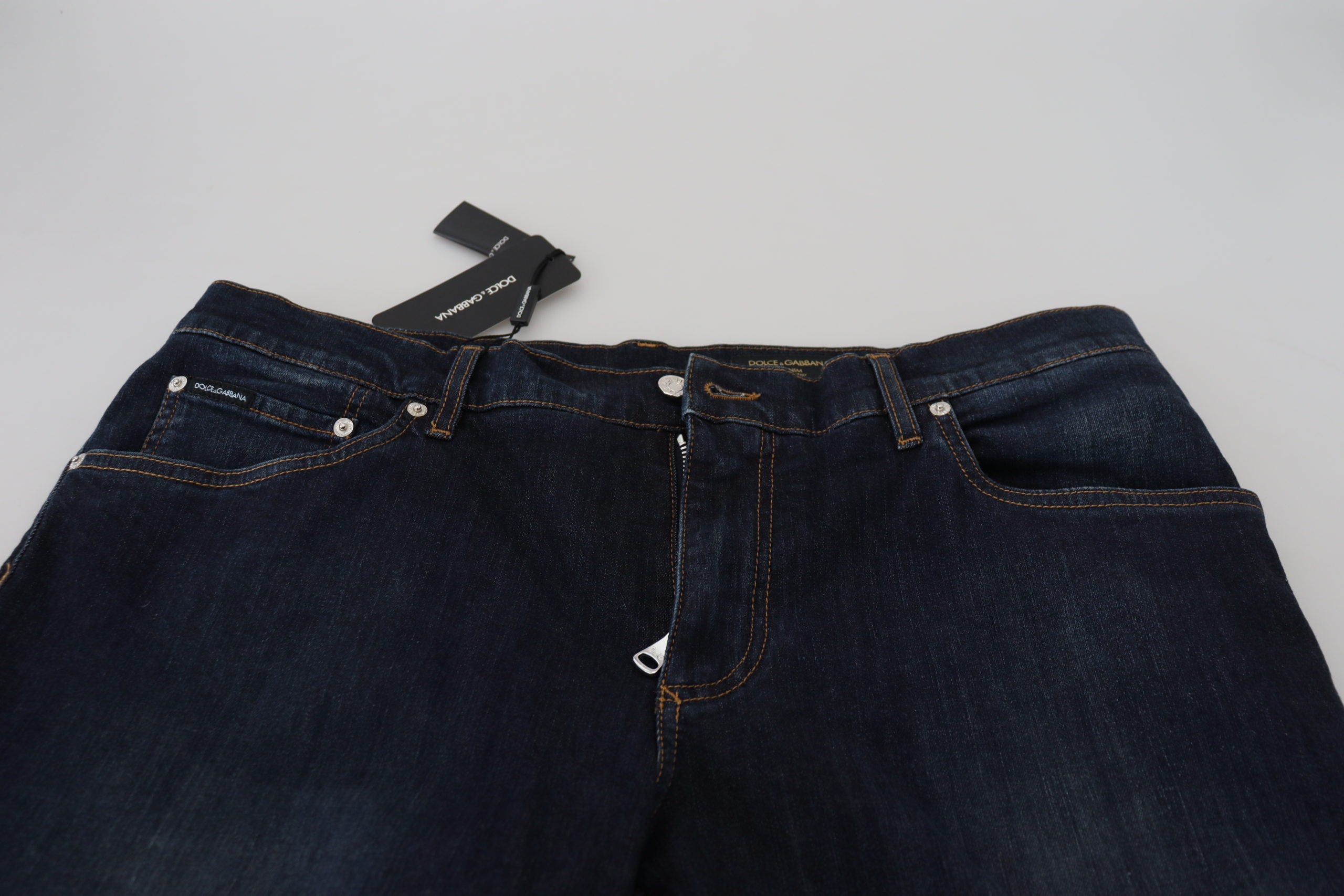 Dolce & Gabbana Blaue Jeans aus Baumwolle mit geradem Schnitt