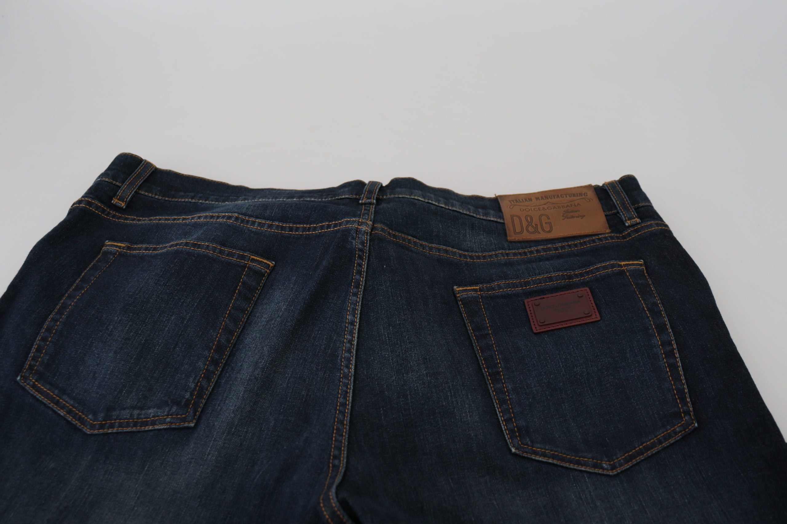 Dolce & Gabbana Blaue Jeans aus Baumwolle mit geradem Schnitt