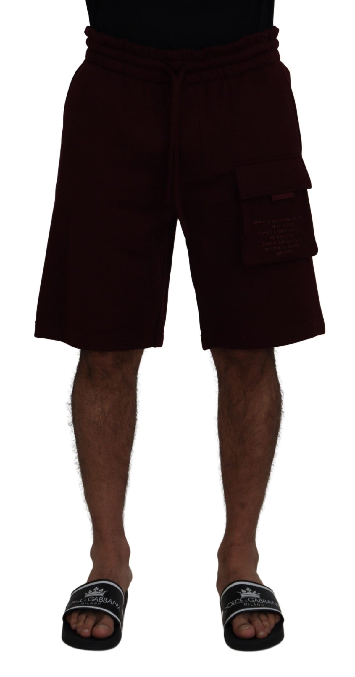 Dolce & Gabbana Bordeauxrote Bermuda Cargo Shorts für Herren