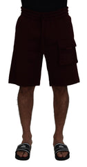 Dolce & Gabbana Bordeauxrote Bermuda Cargo Shorts für Herren