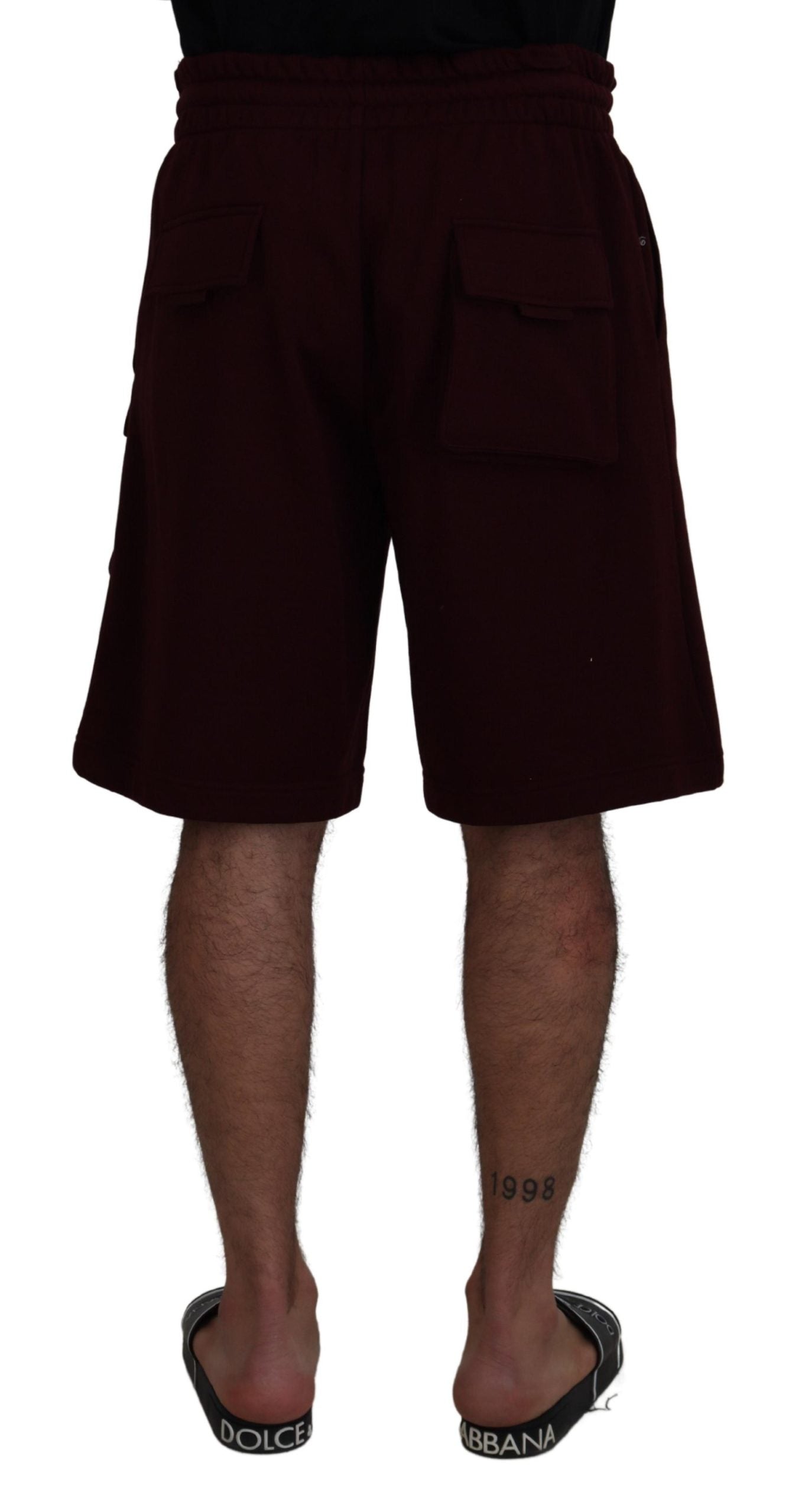 Dolce & Gabbana Bordeauxrote Bermuda Cargo Shorts für Herren