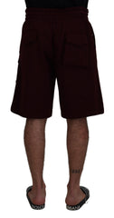 Dolce & Gabbana Bordeauxrote Bermuda Cargo Shorts für Herren