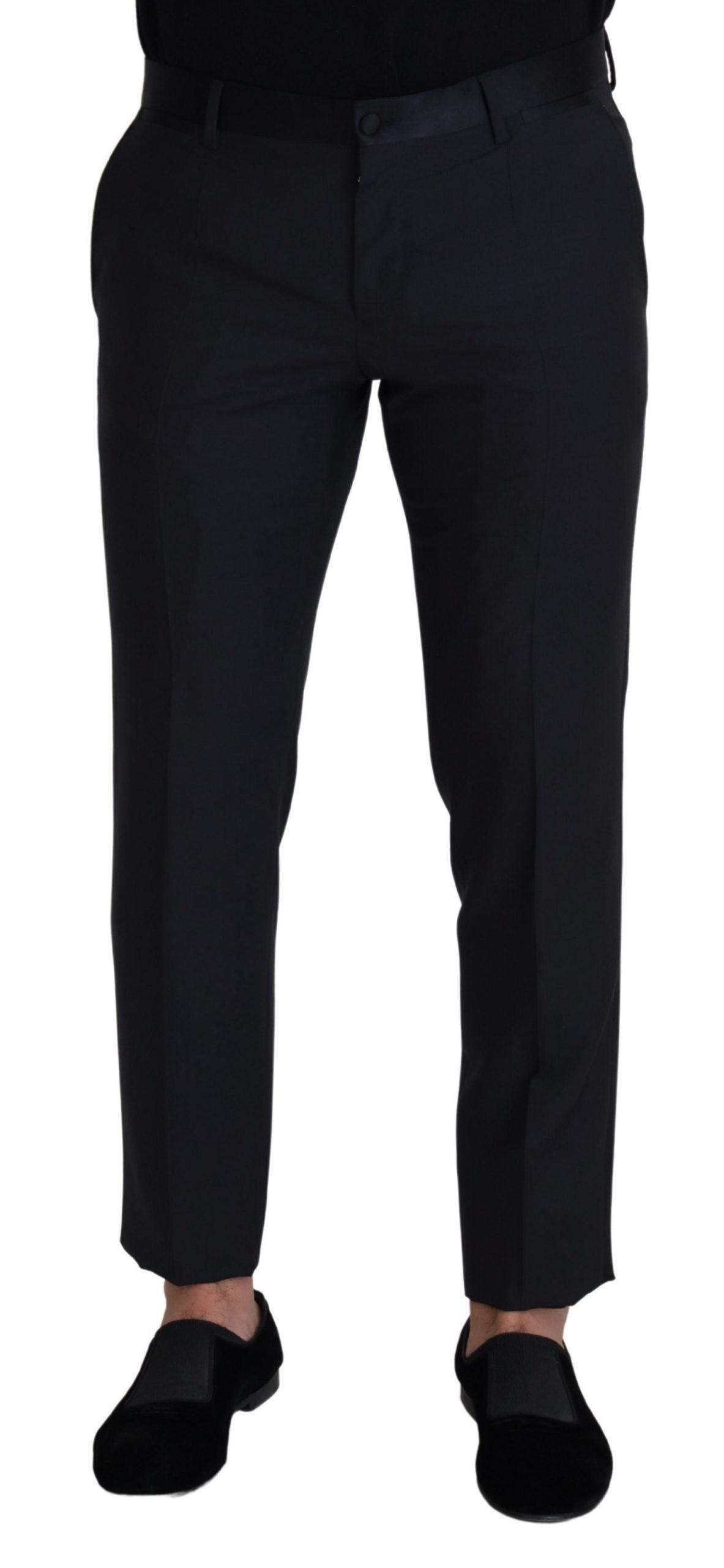 Dolce & Gabbana Schwarze Herren-Anzughose aus Wolle