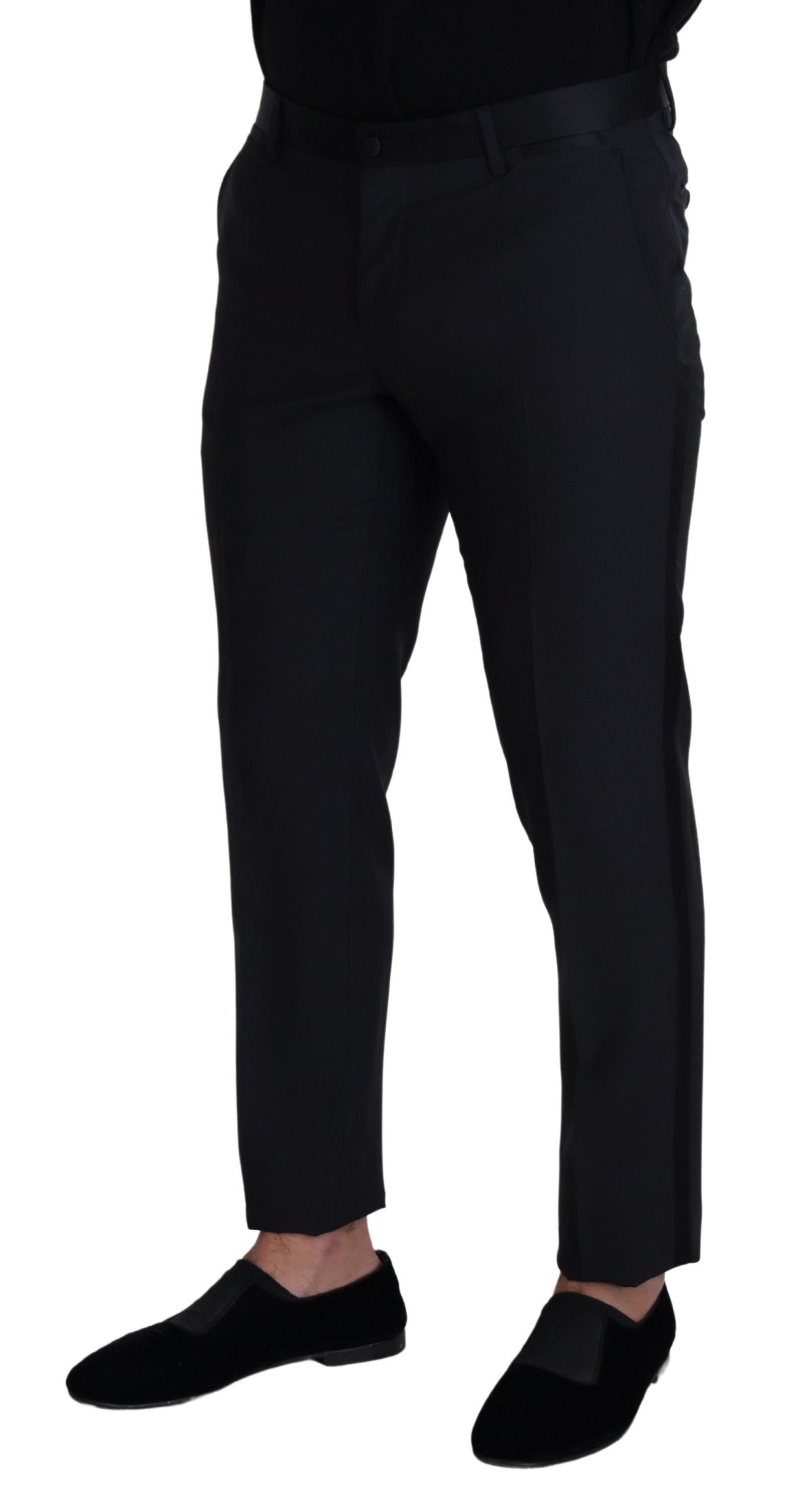 Dolce & Gabbana Schwarze Herren-Anzughose aus Wolle