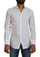 Dolce & Gabbana Weißes Slim Fit Abendhemdfür Herren GOLD