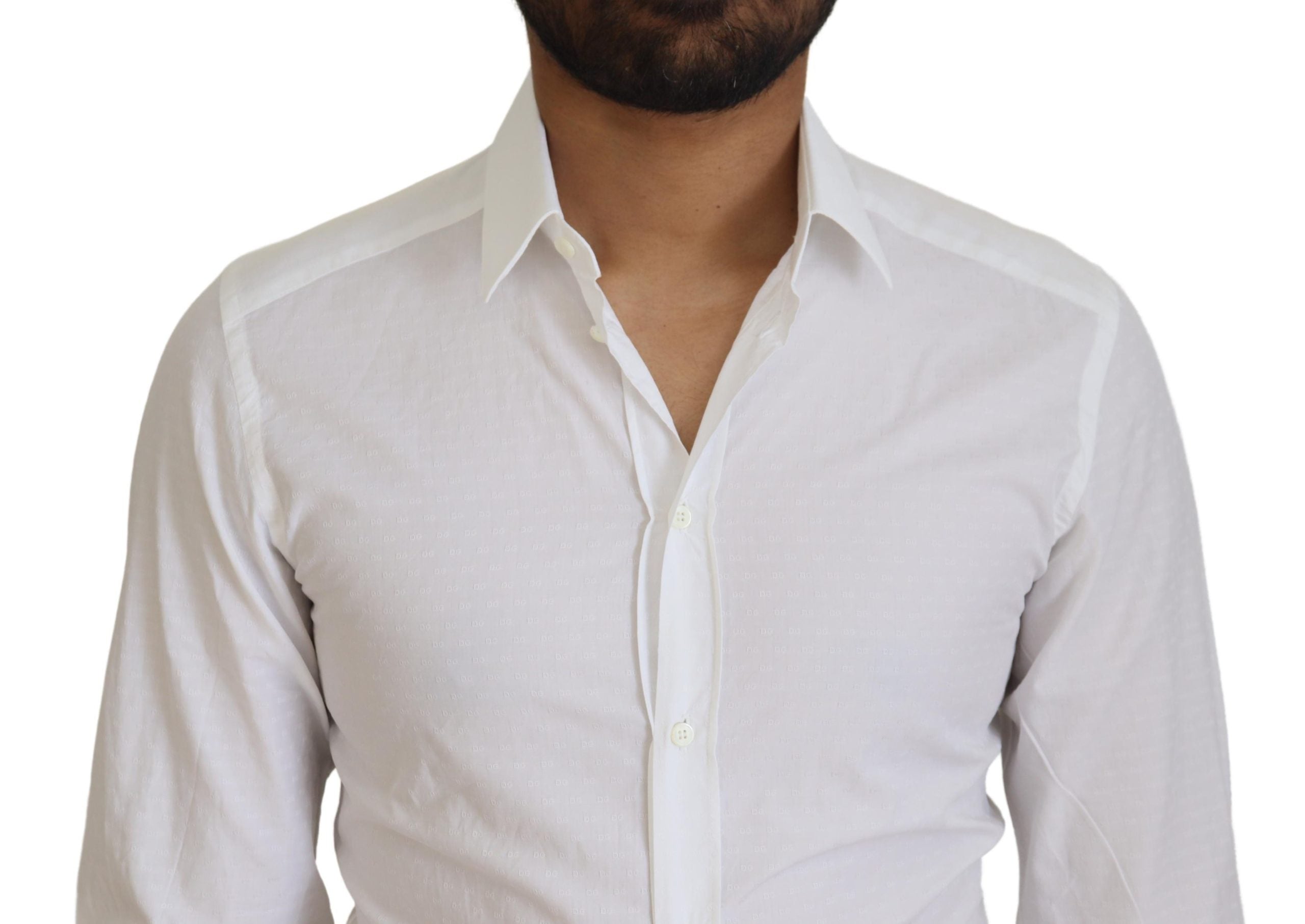Dolce & Gabbana Weißes Slim Fit Abendhemdfür Herren GOLD