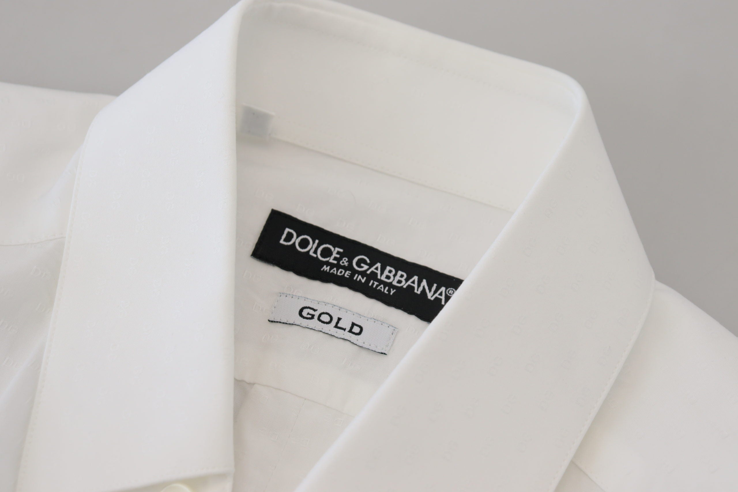 Dolce & Gabbana Weißes Slim Fit Abendhemdfür Herren GOLD