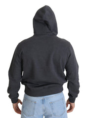 Dolce & Gabbana Grauer Kapuzenpullover aus Baumwolle mit Logo