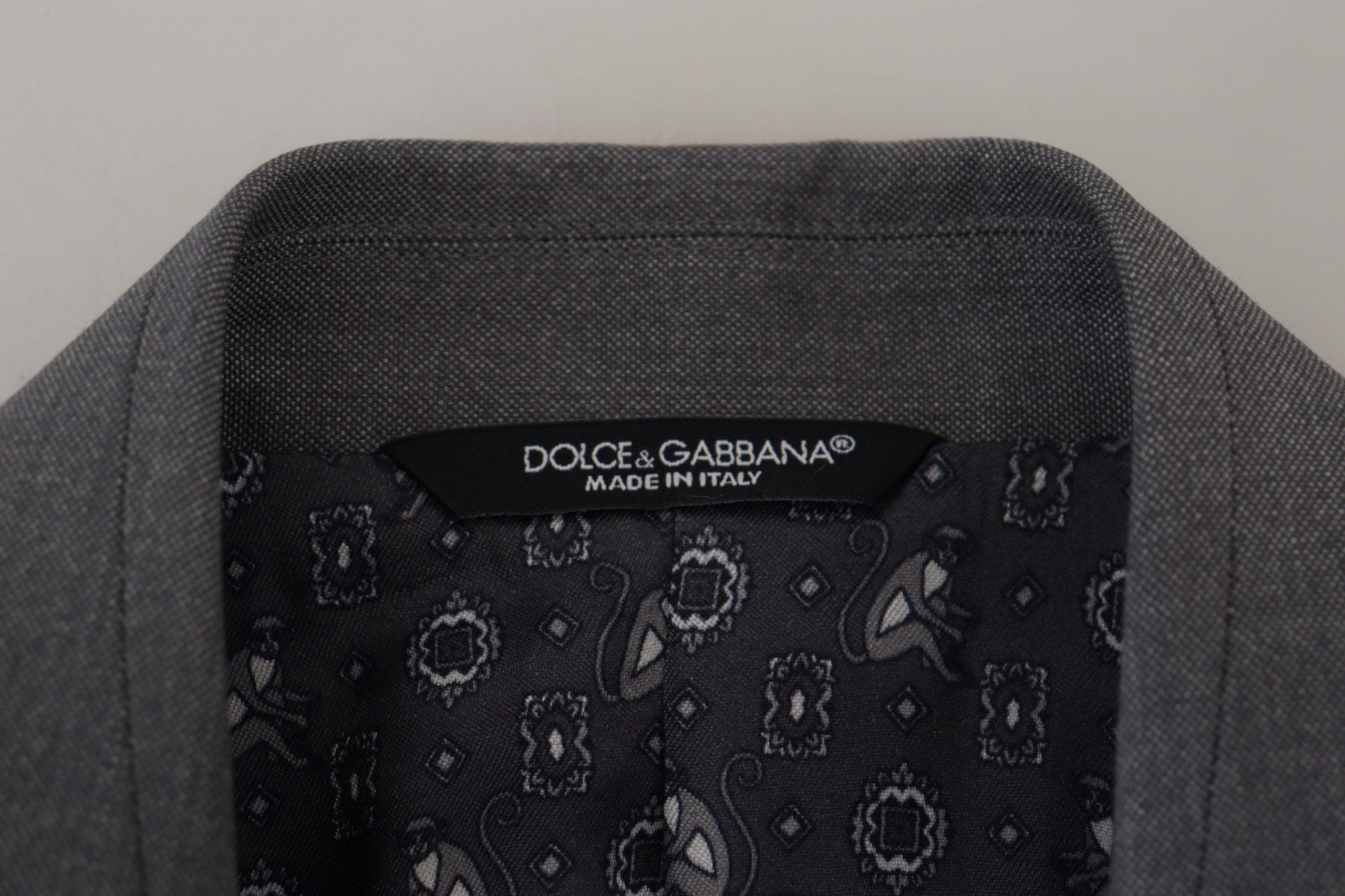 Dolce & Gabbana Graue Sakko aus Wolle und Seide mit schmaler Passform