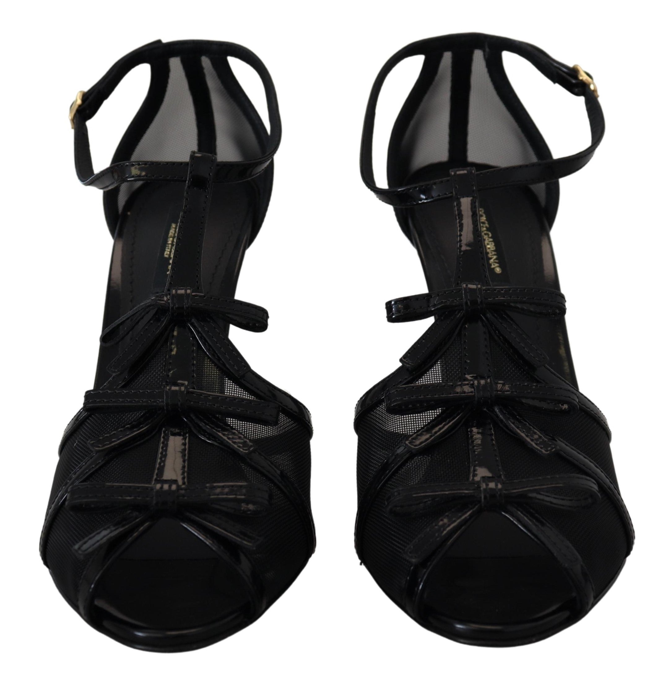 Dolce & Gabbana Schwarze Stiletto High Heel Sandalen Schuhe