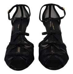 Dolce & Gabbana Schwarze Stiletto High Heel Sandalen Schuhe