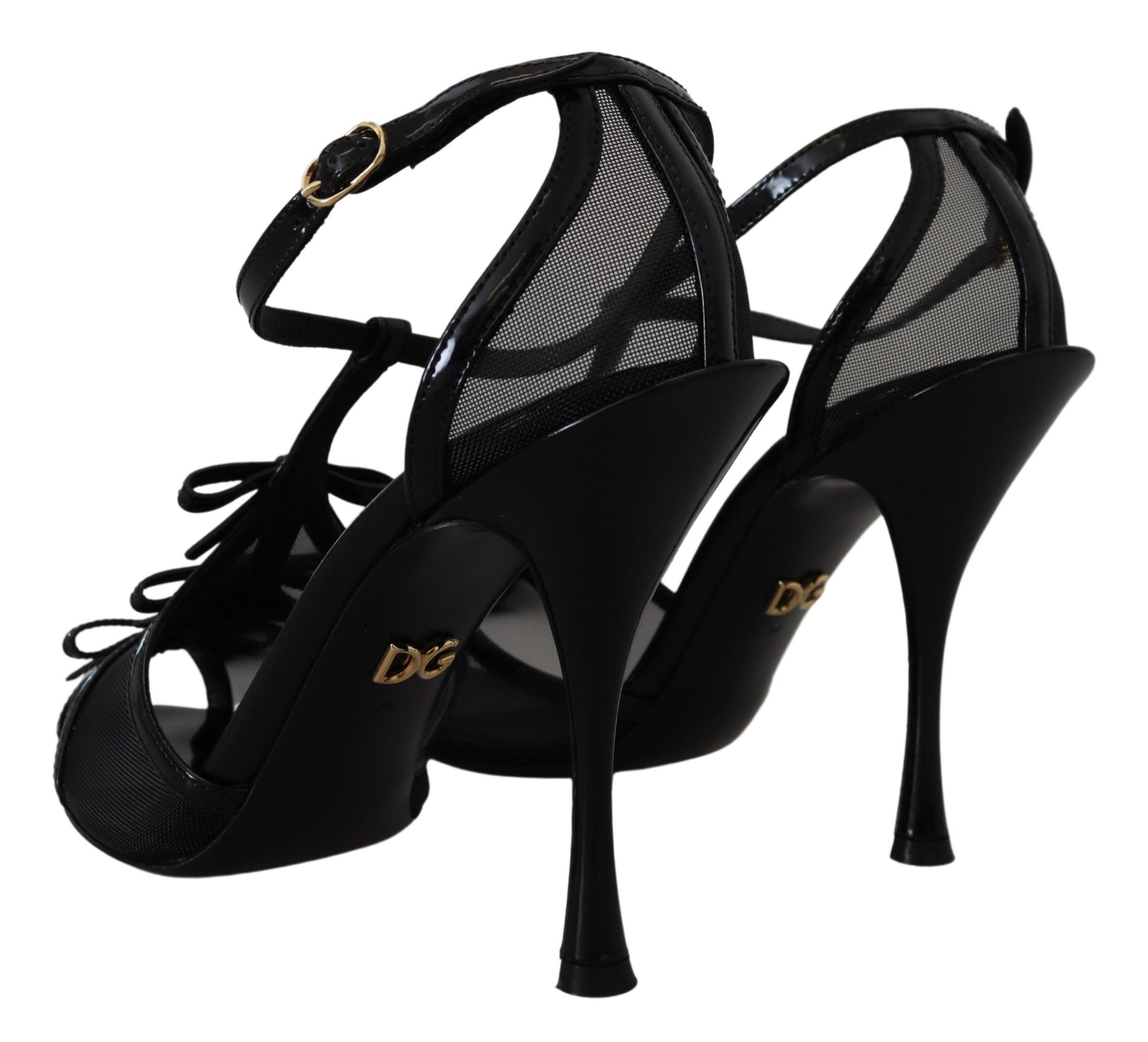 Dolce & Gabbana Schwarze Stiletto High Heel Sandalen Schuhe